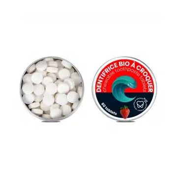OceanRespect kauwbare tandpasta tabletten aardbei (fluoridevrij)